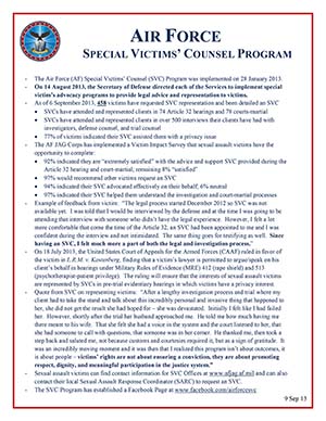 Air Force Special Victims' Counsel program flier