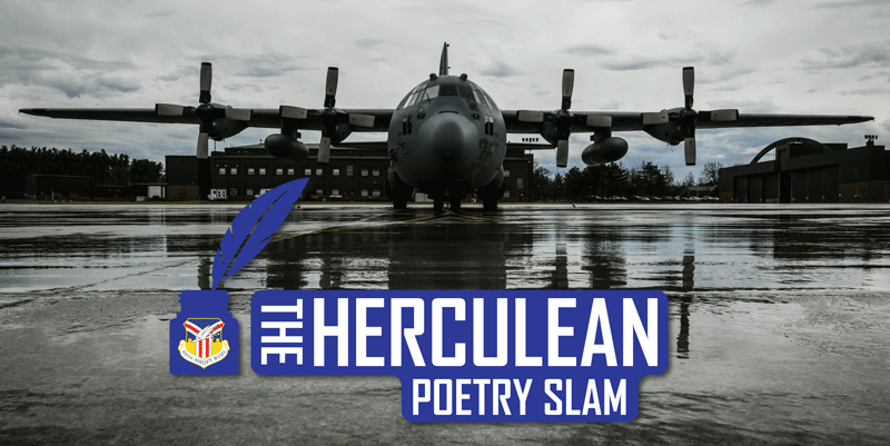 Herculean Poetry Slam promotion image and logo